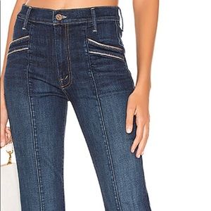 MOTHER denim- slant pocket drama, fitted flare